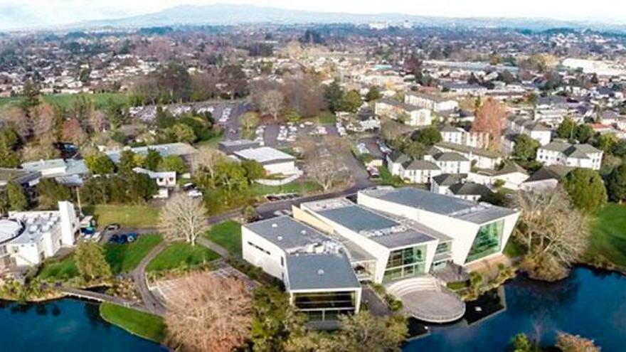 Vista aérea de la Universidad neozelandesa de Waikato