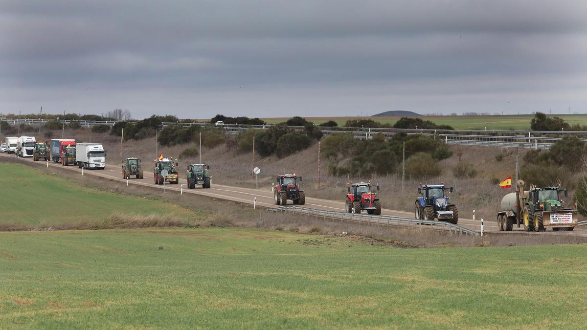 Tractorada en la la provincia de Palencia el pasado miércoles.