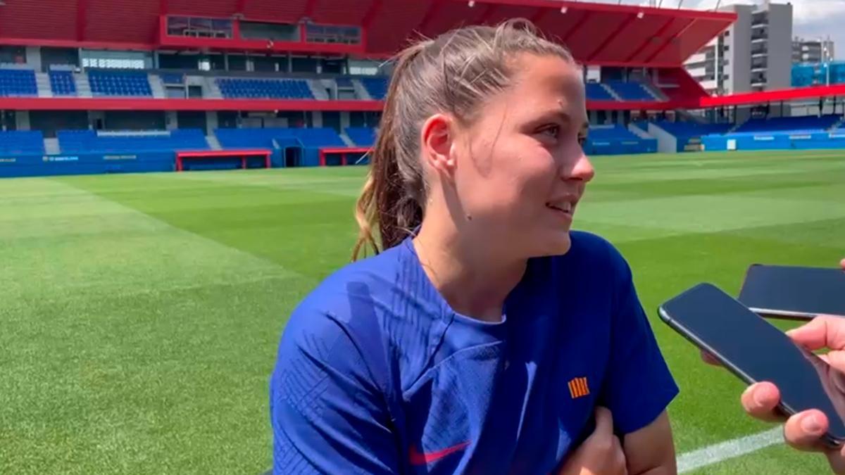 Claudia Pina habló sobre la gran final de Eindhoven en la Ciutat Esportiva del FC Barcelona