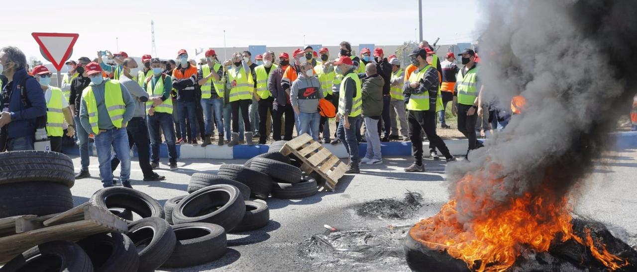 Un momento de la protesta.