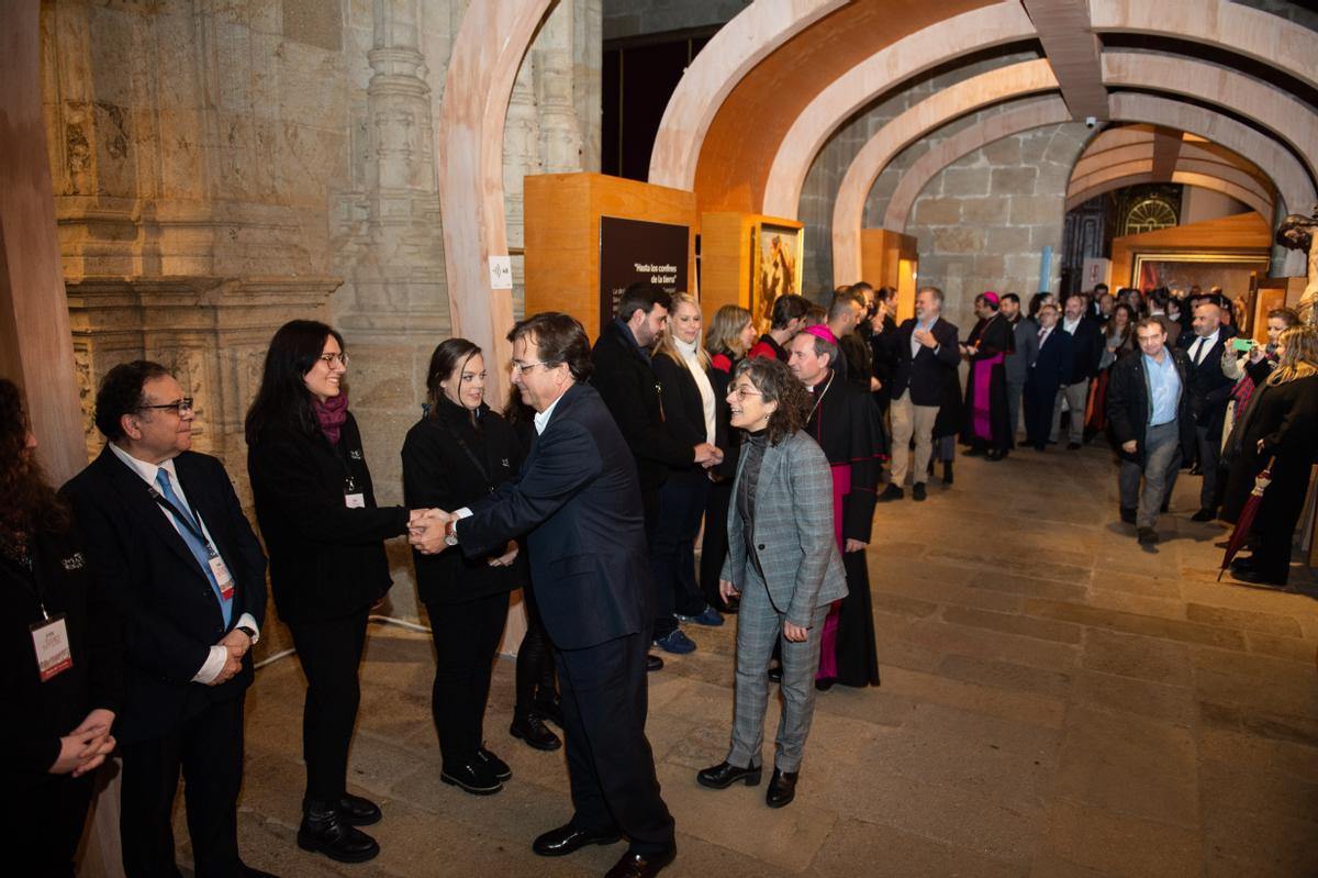 Saludo a los trabajadores, en la clausura de Las Edades del Hombre en Plasencia.