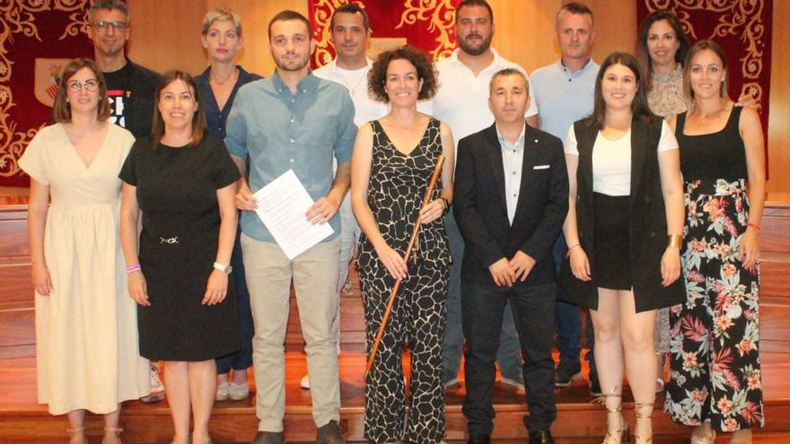 La corporación local que dieron los resultados de las elecciones municipales celebradas el año pasado, con el equipo de gobierno socialista con seis ediles, cuatro de Compromís y tres del Partido Popular. | SÁNCHEZ