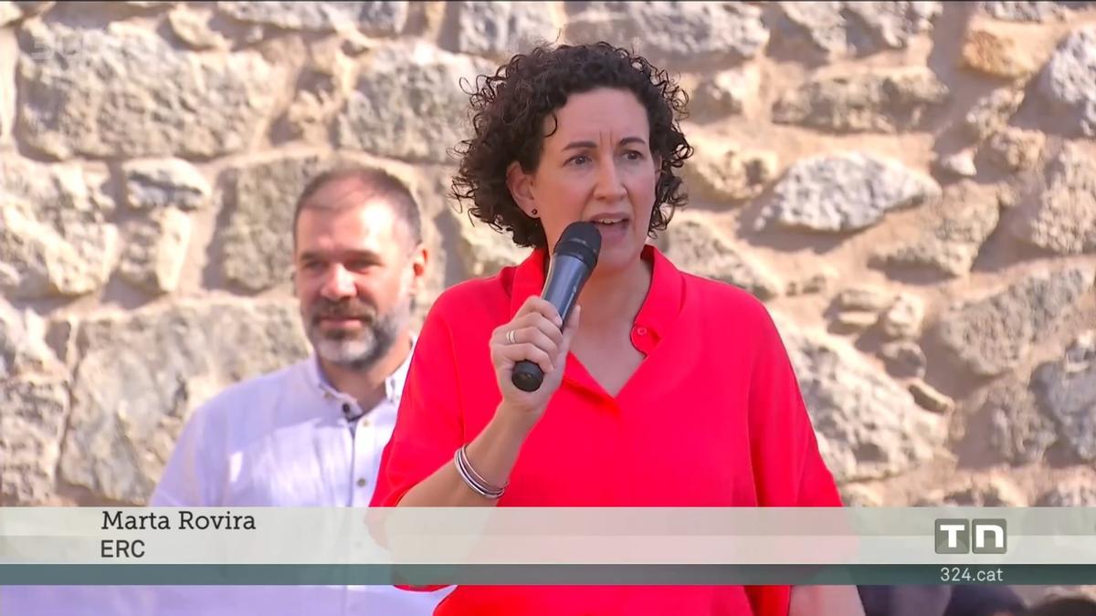 Marta Rovira a su llegada a Catalunya