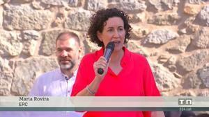 Marta Rovira a su llegada a Catalunya