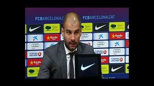 Pep Guardiola, a la sala de premsa després de classificar-se per als vuitens de final de la Copa del Rei.