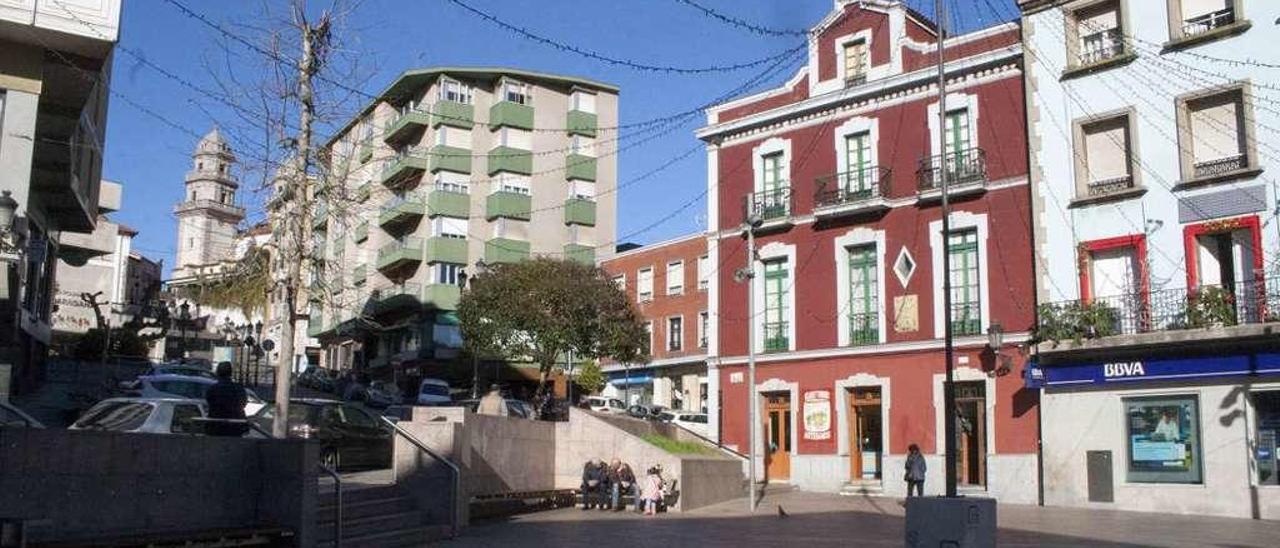 La plaza de La Baragaña, ayer.