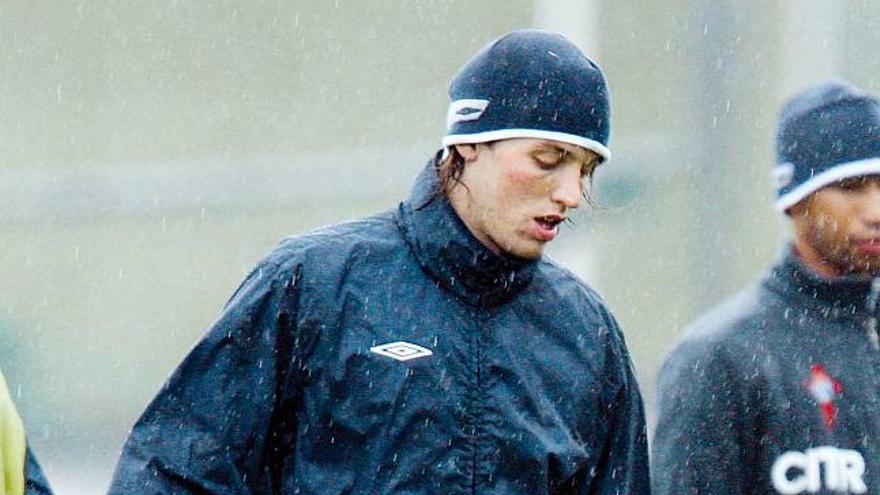 Michu, durante el entrenamiento de ayer