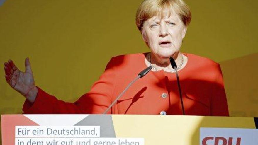 Merkel va participar en un acte de campanya
