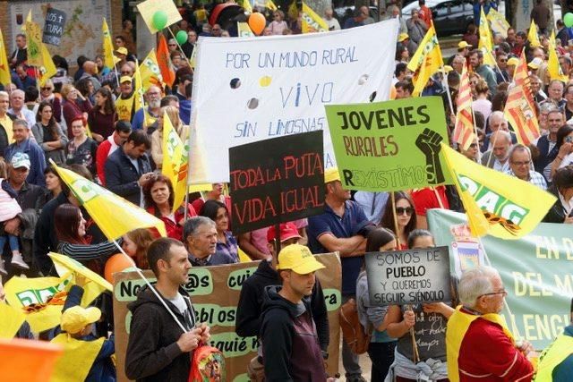 Manifestación de agricultores en Calatayud