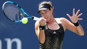 Muguruza, en su partido de este lunes ante Vekic en Nueva York.