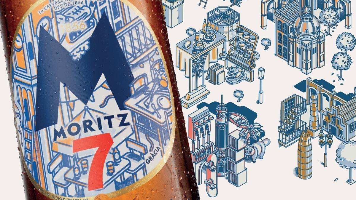 Las ilustraciones de las cervezas de la colección 'Brindem pels nostres barris' de Moritz.
