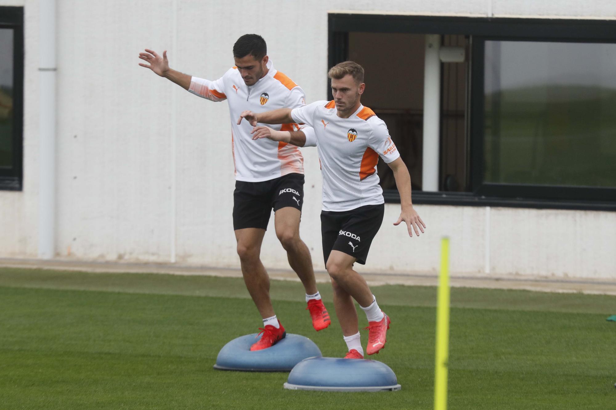 Entrenamiento del Valencia antes del encuentro frente al Mallorca