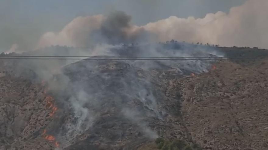 Declarado un incendio forestal en la zona montañosa de Puça de Petrer
