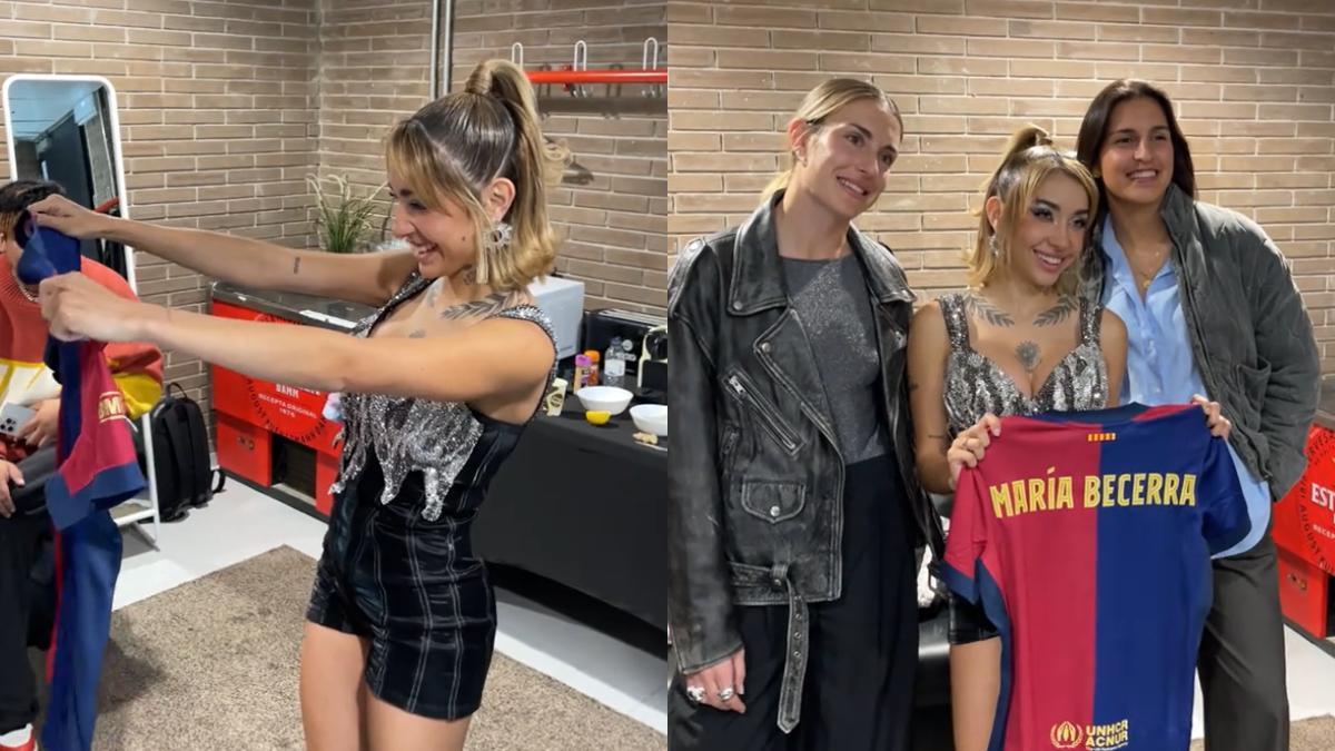 María Becerra junto a Alexia Putellas y Kika Nazareth