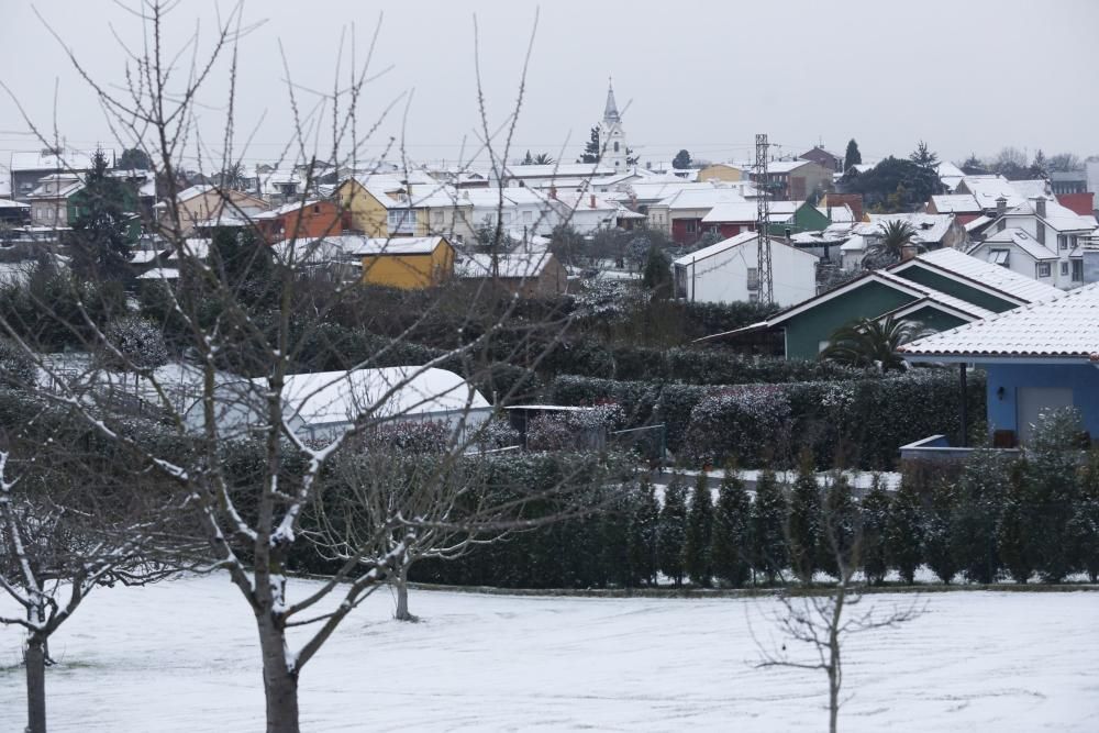 La nevada en la comarca de Avilés