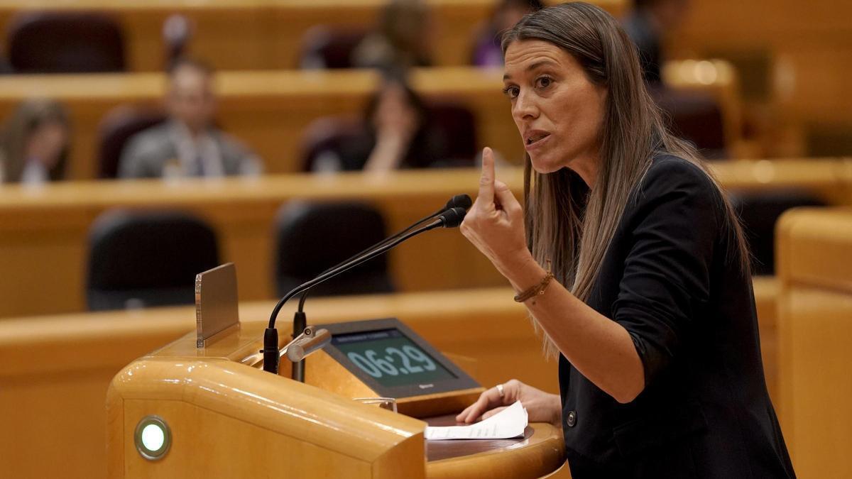 La portavoz de Junts, Míriam Nogueras, durante el pleno del Congreso de este míercoles.