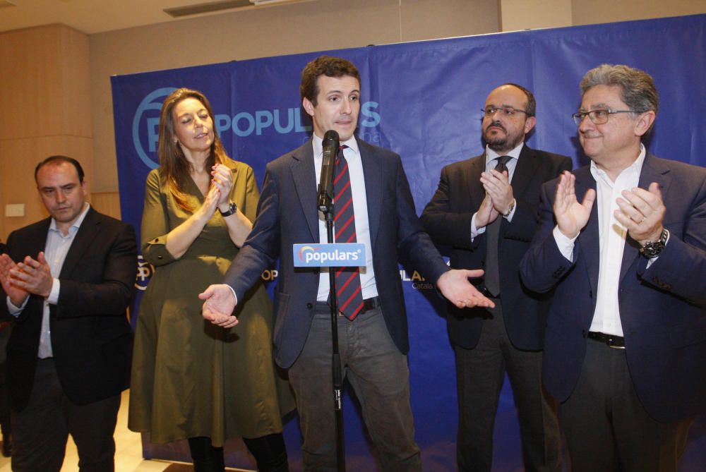 Visita del líder del PP, Pablo Casado, a Girona.