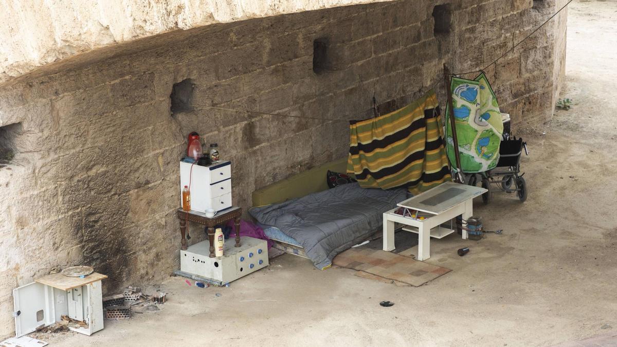 Sinhogarismo en el Jardín del Turia.