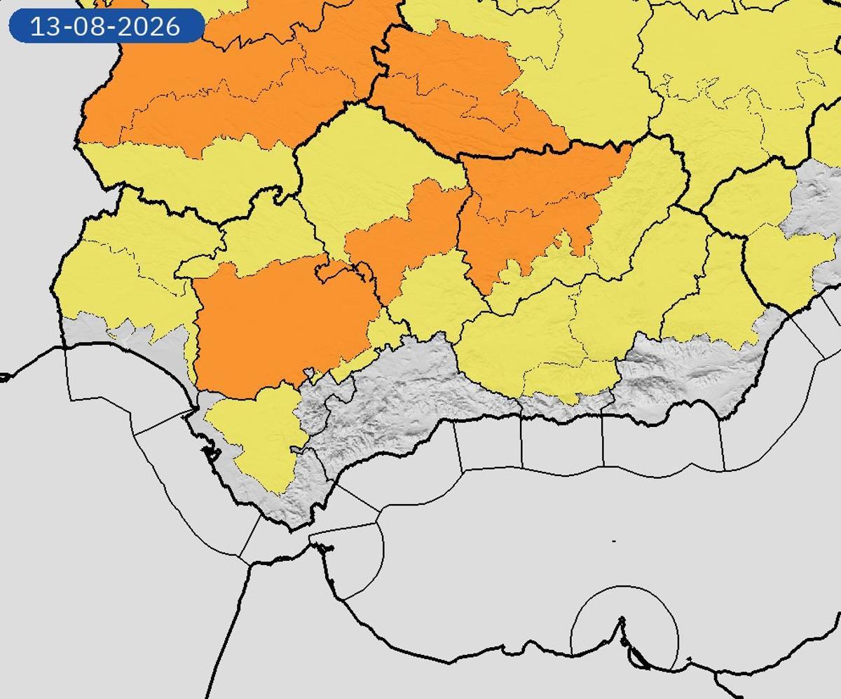 Mapa de avisos de la Aemet para este jueves