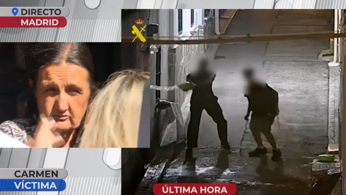 Izquierda, imagen de Carmen, la víctima. Derecha, grabación del último ataque a su casa, cometido por dos jóvenes de su pueblo.