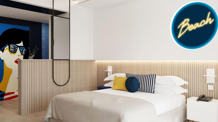 In etwas anderem Look präsentieren sich die Zimmer im Universal Hotel Neptuno an der Playa de Palma ab Ende April. | FOTO: UNIVERSAL BEACH HOTELS