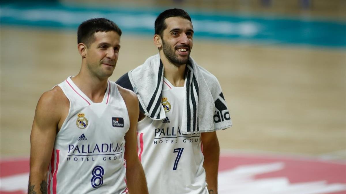 Campazzo (derecha) y Laprvittola, tras el partido del pasado domingo ante el Baxi Manresa