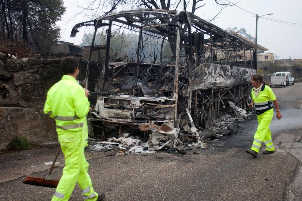 Efectes dels incendis que afecten Galícia, aquest dilluns 16 d''octubre del 2017