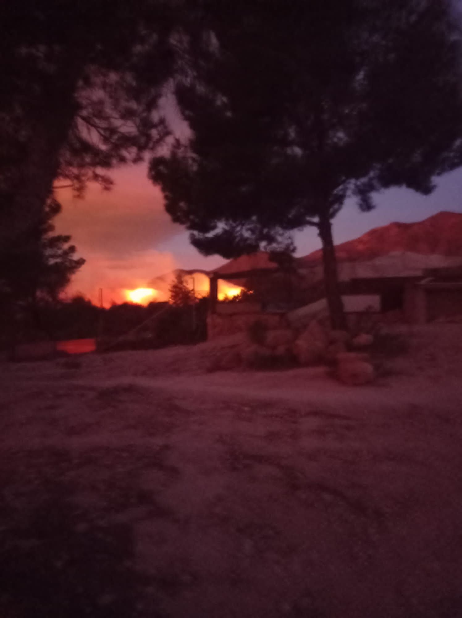 Fuerte incendio forestal en Aigües en una zona llena de chalés y cercana al casco urbano