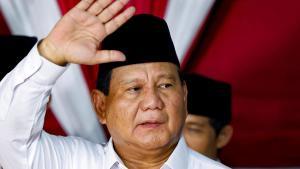 El presidente electo de Indonesia, Prabowo Subianto, durante un discurso tras el anuncio de los resultados.