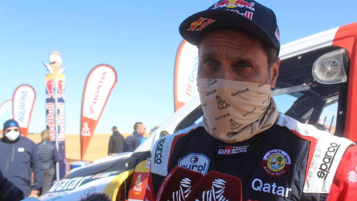 Nasser Al-Attiyah, a su llegada al campamento