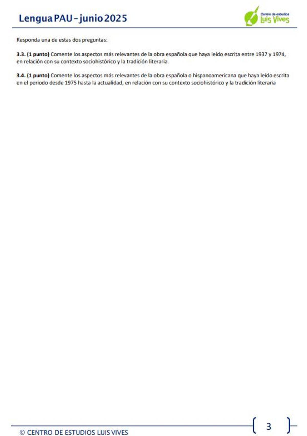 Examen de Lengua Castellana y Literatura de la PAU de Madrid en la modalidad de Ciencias y Tecnología