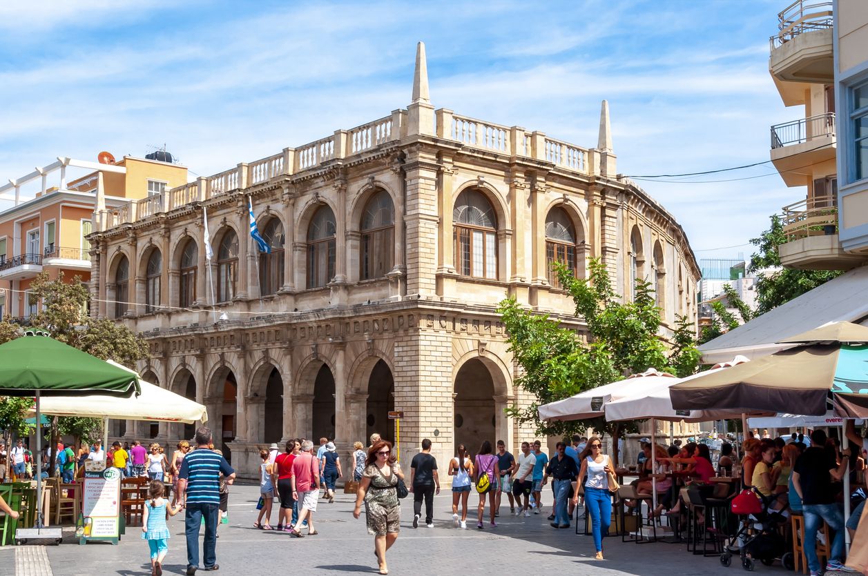 Galería veneciana en Heraklion, isla de Creta, Grecia