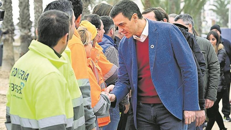 Sánchez promete ayudas urgentes para paliar los daños del temporal