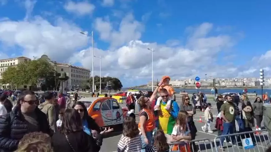 Ambiente festivo en la 'fan zone' antes del partido del Leyma con el Castelló