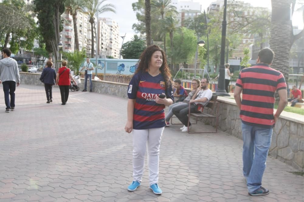 Celebración del título de Liga del Barcelona en Murcia