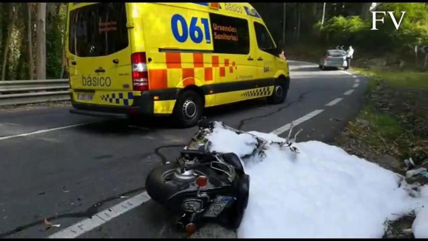 Un motorista, herido muy grave en Vilagarcía