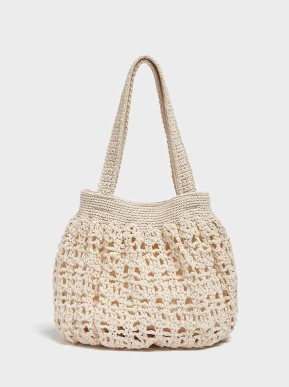 Bolso  de crochet para el verano en color crudo