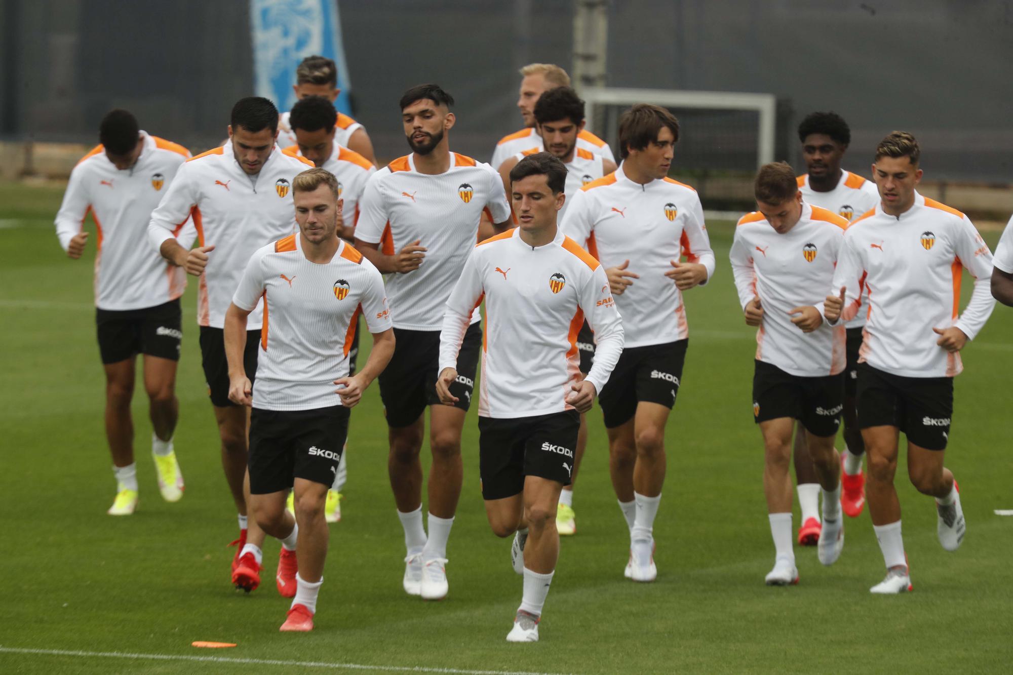 Entrenamiento del Valencia antes del encuentro frente al Mallorca