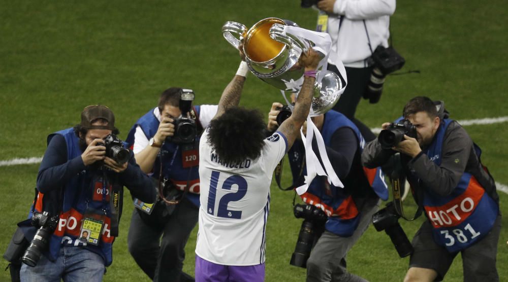 La celebración del Real Madrid tras ganar la Copa de Europ