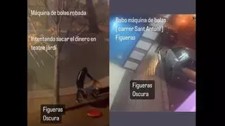 VÍDEO: Enxampat un lladre a Figueres que va robar una màquina de boles i en volia sostreure els diners