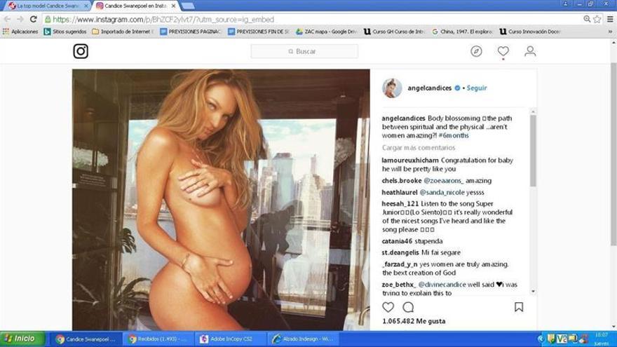 Candice Swanepoel posa desnuda y embarazada