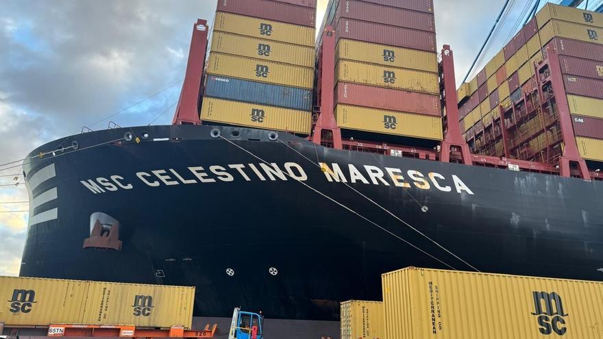 Gigantes del mar: el 'Celestino Maresca' es el primer gran portacontenedores que llega este año al Puerto de Las Palmas