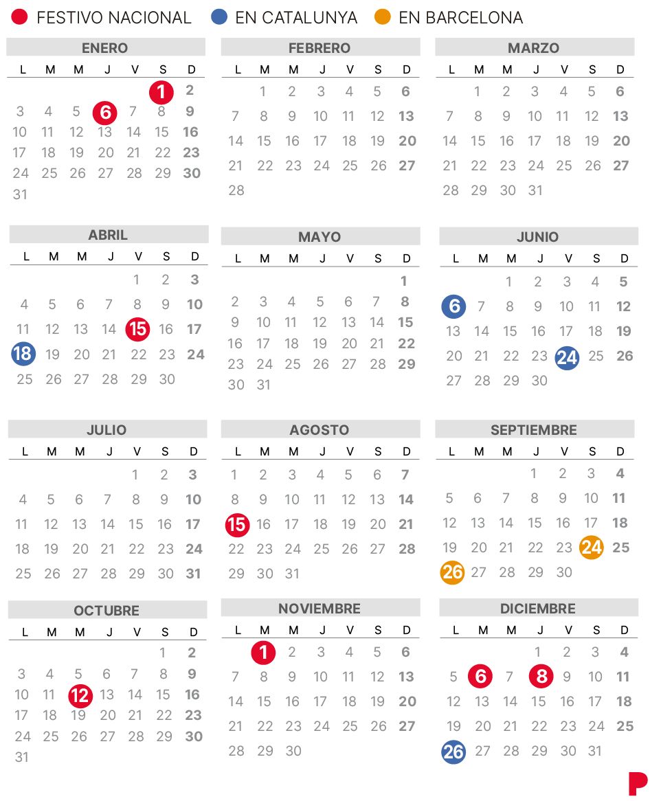 Calendario laboral 2022 Barcelona