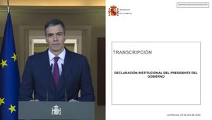 Declaración institucional de Pedro Sánchez