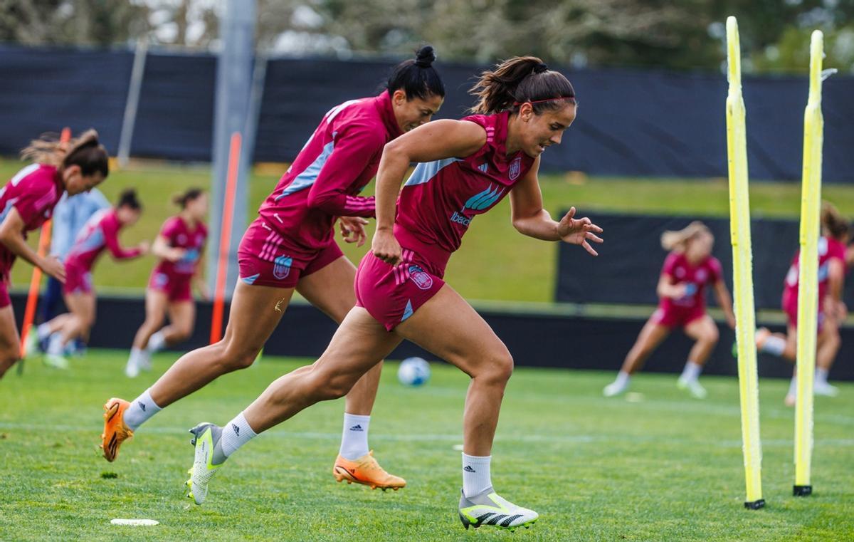 Rocío Gálvez, en un entrenamiento con la selección.