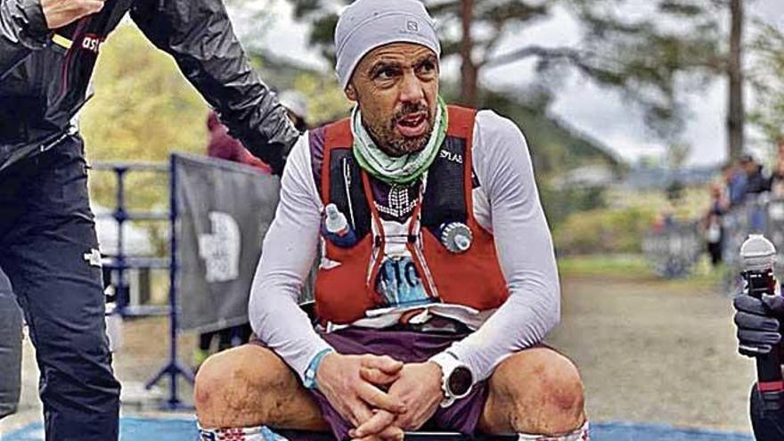 Castanyer, tras acabar la Ultra Trail de Fuji.