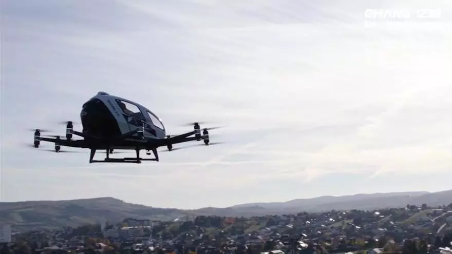 Drones con pasajeros de la empresa Ehang