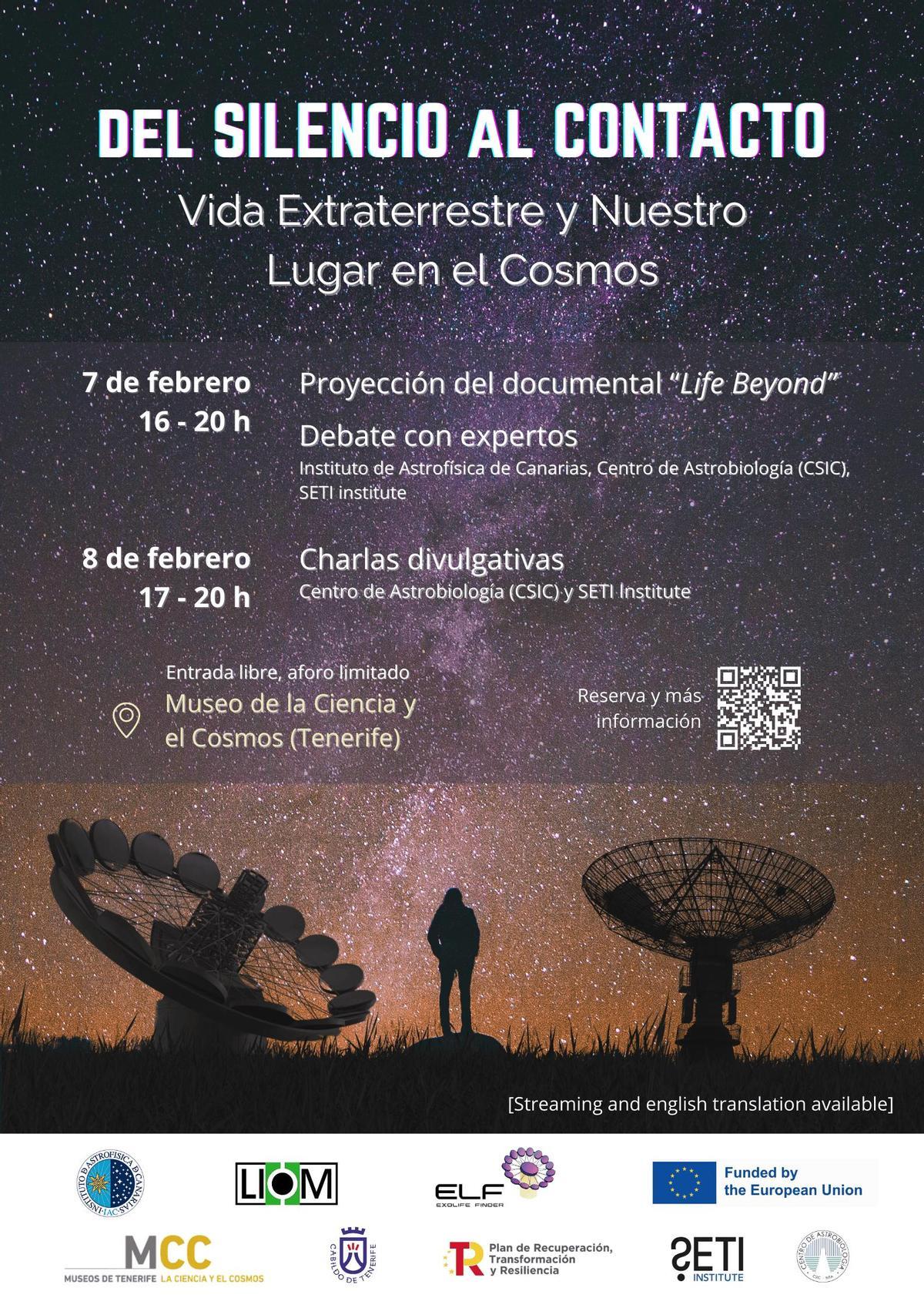 Póster del evento en el Museo de la Ciencia y el Cosmos