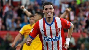 Miguel Gutiérrez, celebrando un tanto con el Girona