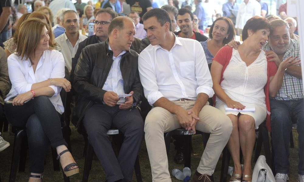 Pedro Sánchez y Leiceaga en Cerceda